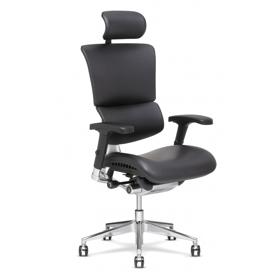 prodimages/X-Chair X4 Leather Executive Office Chair in Black Front View
